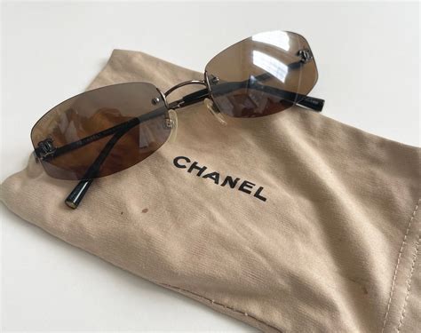 chanel sunglasses brown leather|chanel rimless sunglasses.